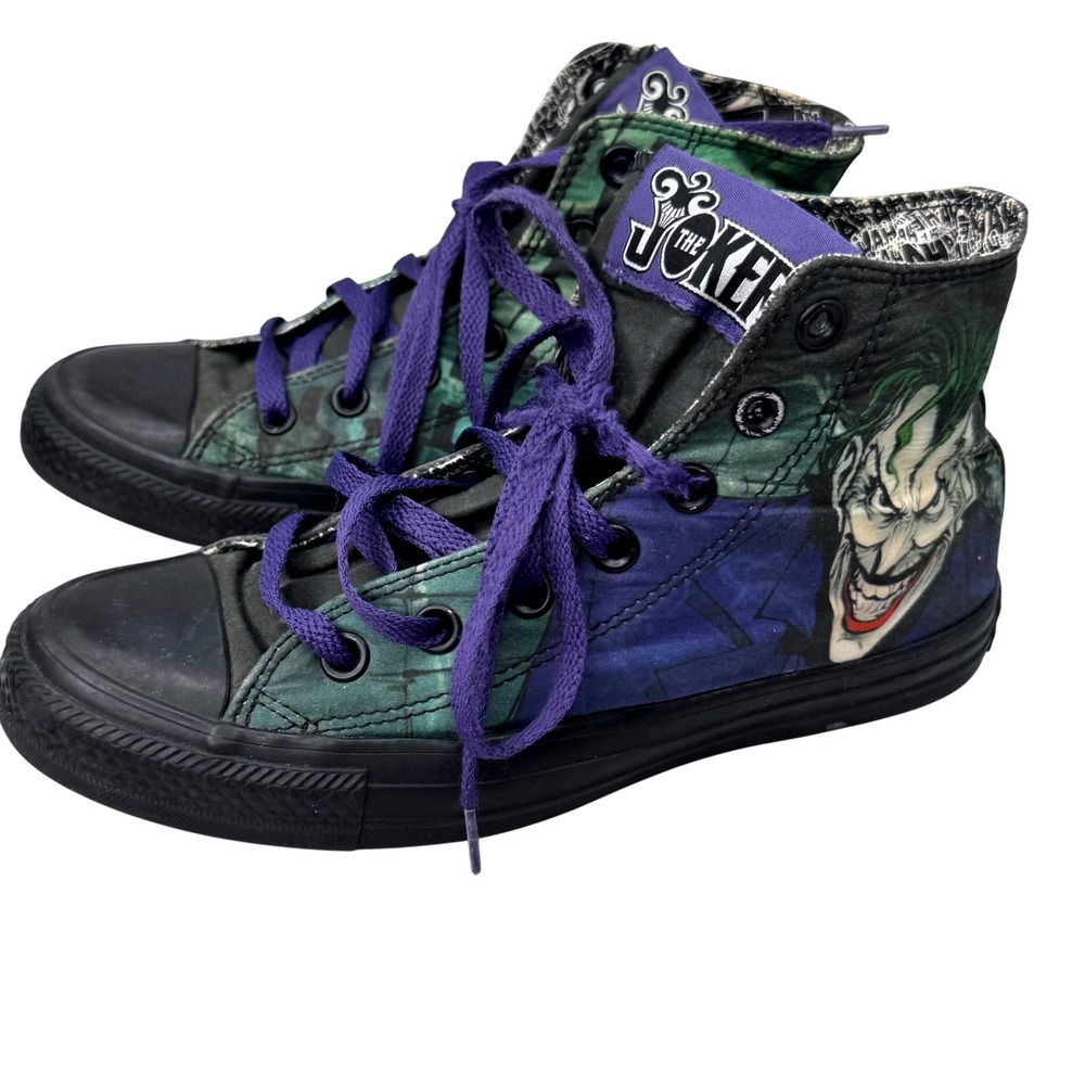 Converse Joker Sneakers Unisex Mens 5 Womens 7‎ High Top DC Comics Goth